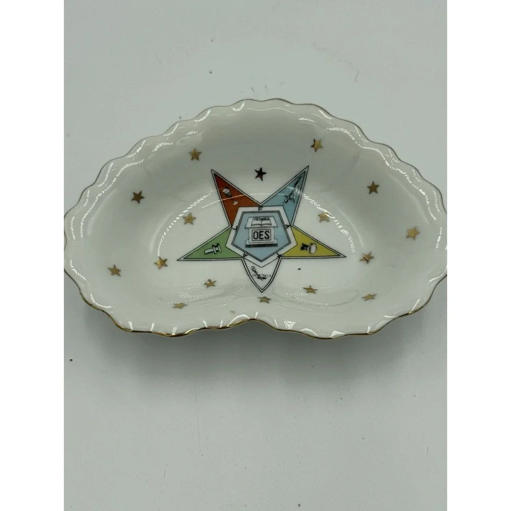 Order Eastern Star Trinket Candy Dish Hand Painted Leftons Scallop Dish Japan